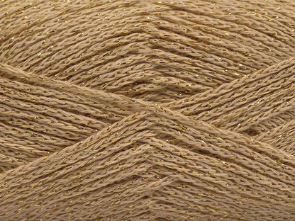 Elegant Metallic Cotton Dark Cream fnt2-67830