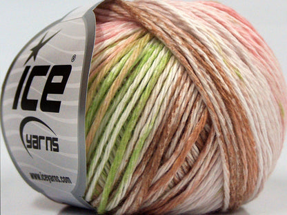 Mona Lisa Pink Shades, Brown, White, Light Green fnt2-68420