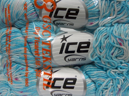 Hand Dyed Cashmere Blue Shades, White, Fuchsia fnt2-68720