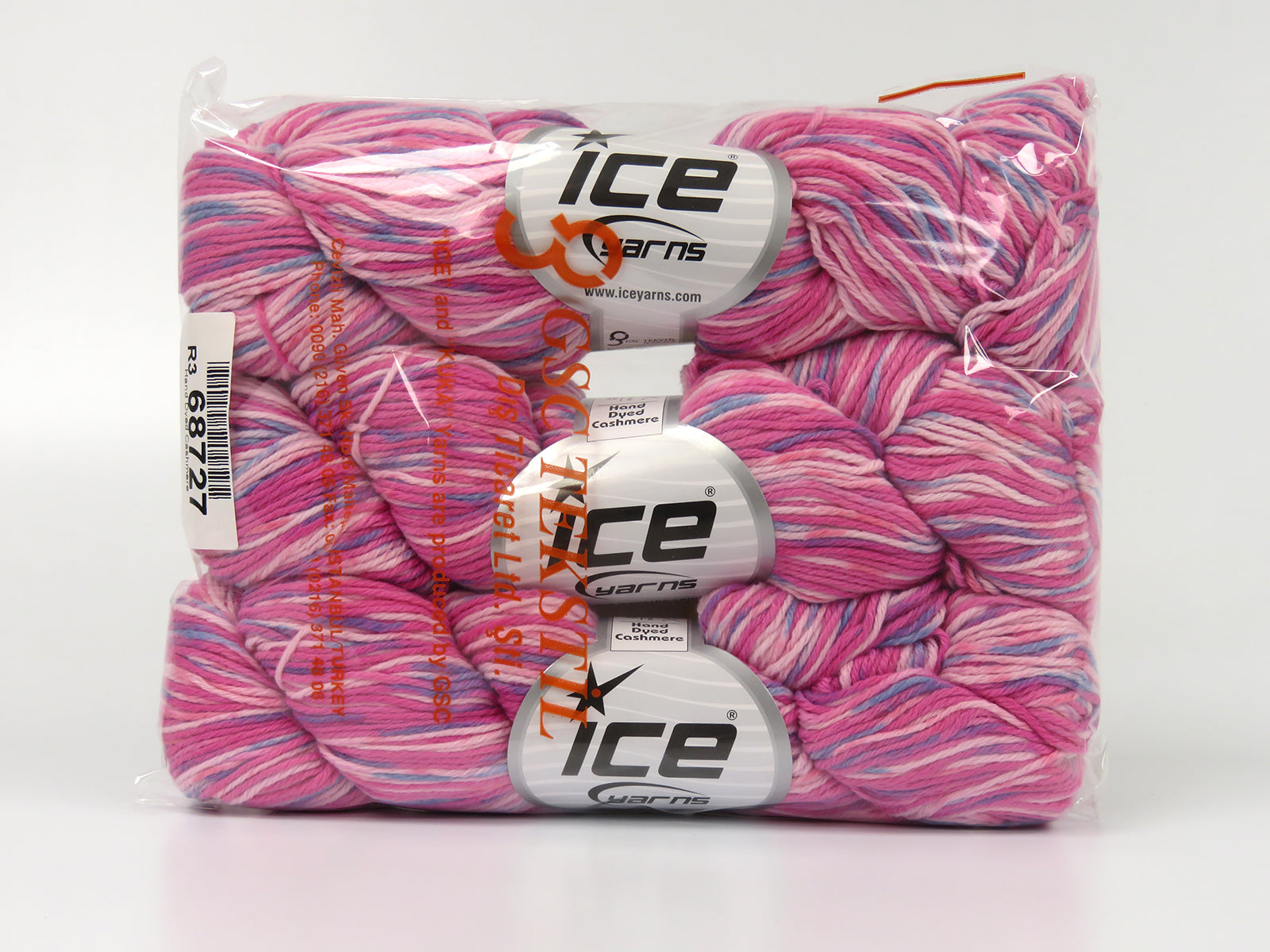 Hand Dyed Cashmere Pink Shades, Grey Shades Sku:fnt2-68727