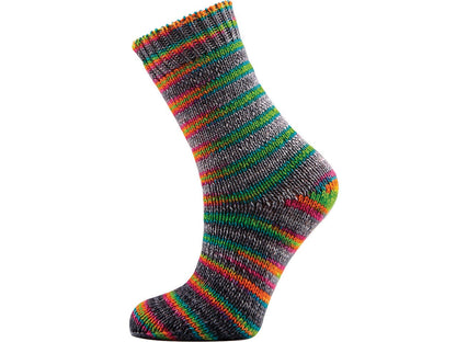 Hand Dyed Sock Merino Grey, Green, Orange, Turquoise, Fuchsia fnt2-68865