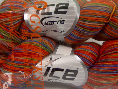 Hand Dyed Sock Merino Orange Shades, Lilac, Blue, Green, Camel fnt2-68868