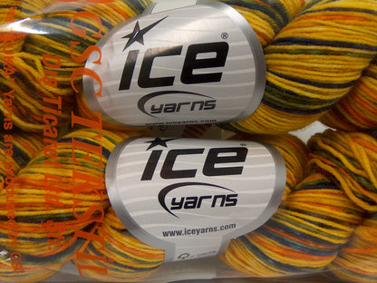 Hand Dyed Sock Merino Yellow Shades, Green, Purple fnt2-68869