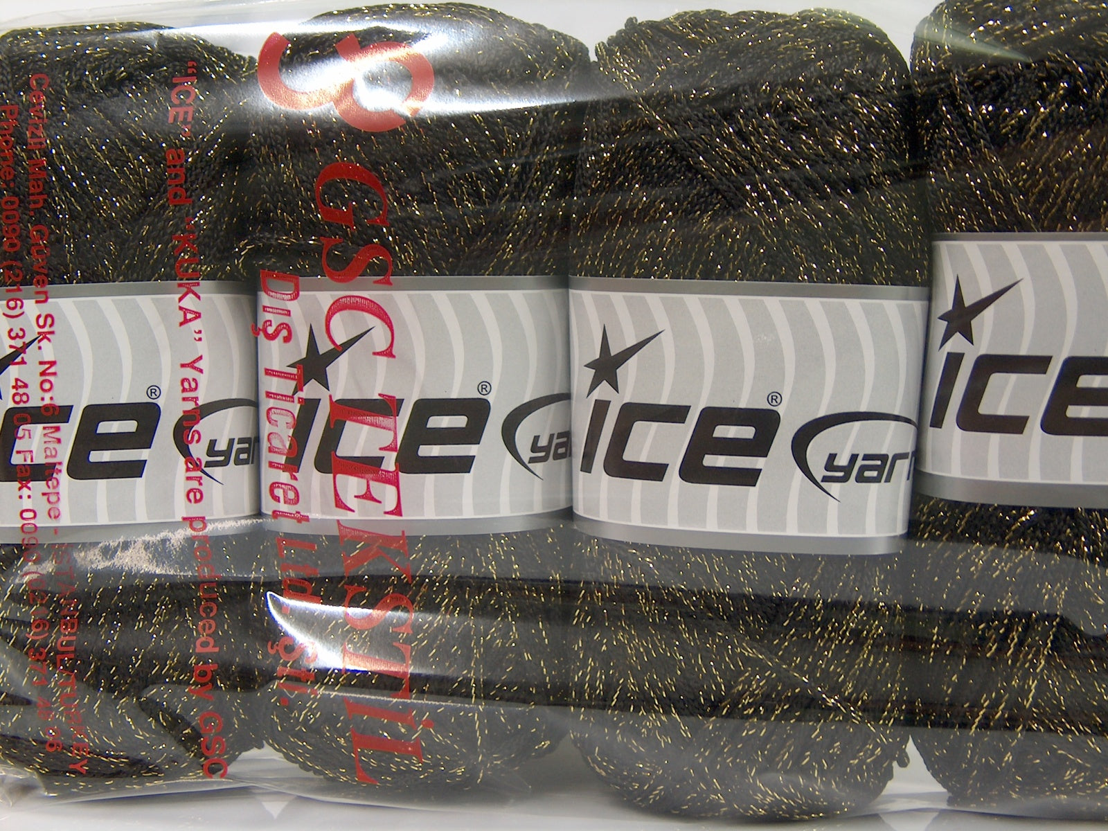 Macrame Cord Metallic Dark Brown, Gold fnt2-69407