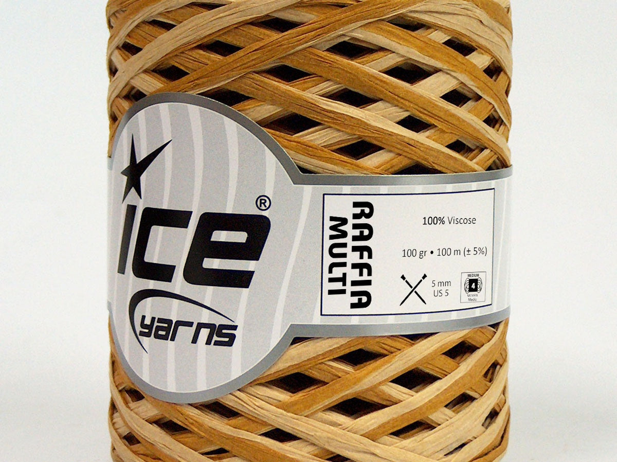 Ice Yarns Raphia Multi – Brown Shades 9 – 100 % viscose