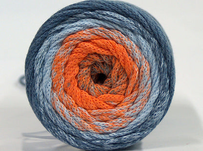 Macrame Cotton Magic Blue Shades, Grey, Orange fnt2-70673