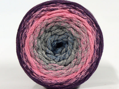 Macrame Cotton Magic Purple, Pink, Jeans Blue, Light Grey fnt2-70674