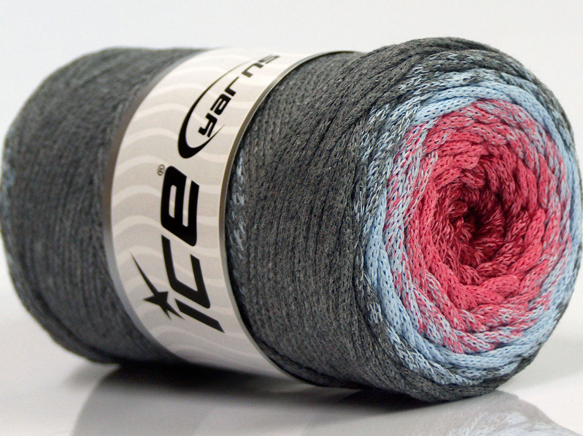 Macrame Cotton Magic Dark Grey, Light Blue, Pink, Light Burgundy fnt2-70808