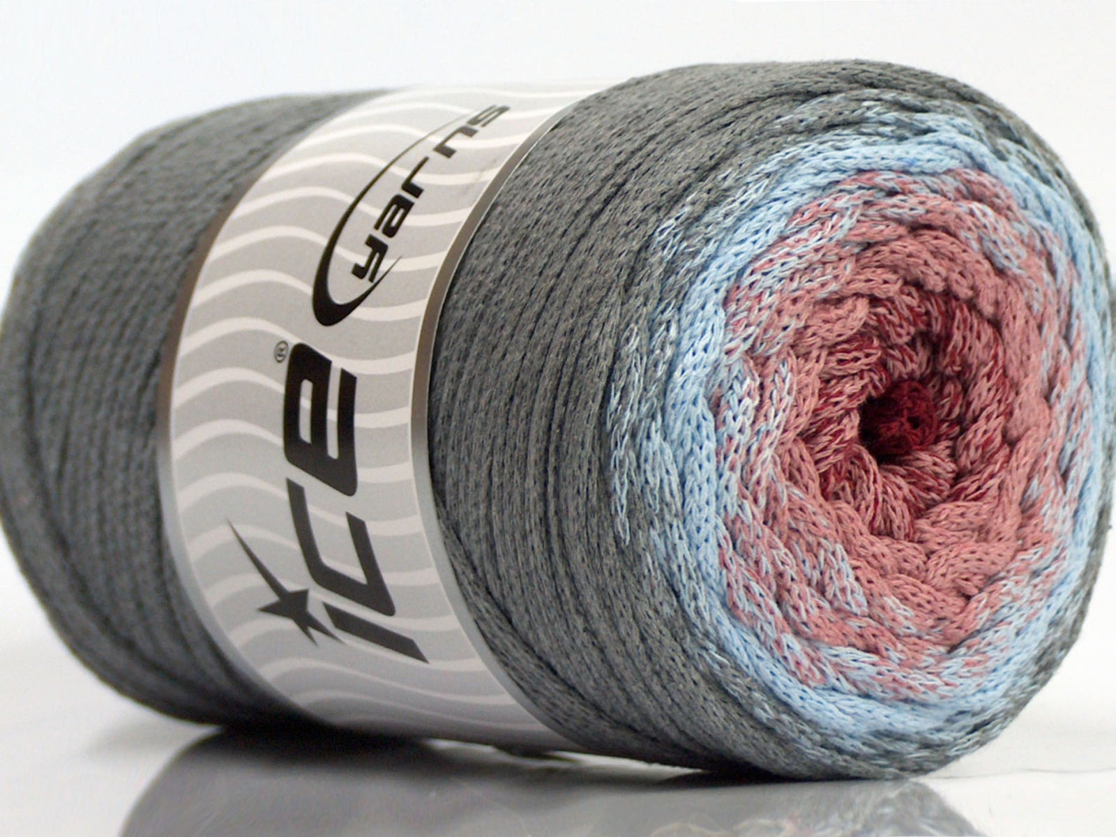 Macrame Cotton Magic Grey, Blue, Salmon Shades fnt2-70984