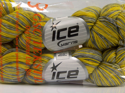 Hand Dyed Sock Merino Yellow Shades, Grey Shades fnt2-71171