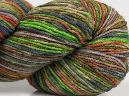 Hand Dyed Sock Merino Green Shades, Brown Shades, Gold fnt2-71172