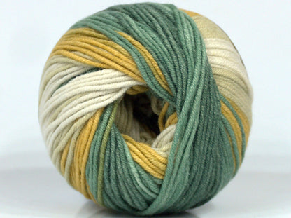 Alara Batik Green Shades, Yellow, Light Cream fnt2-72629