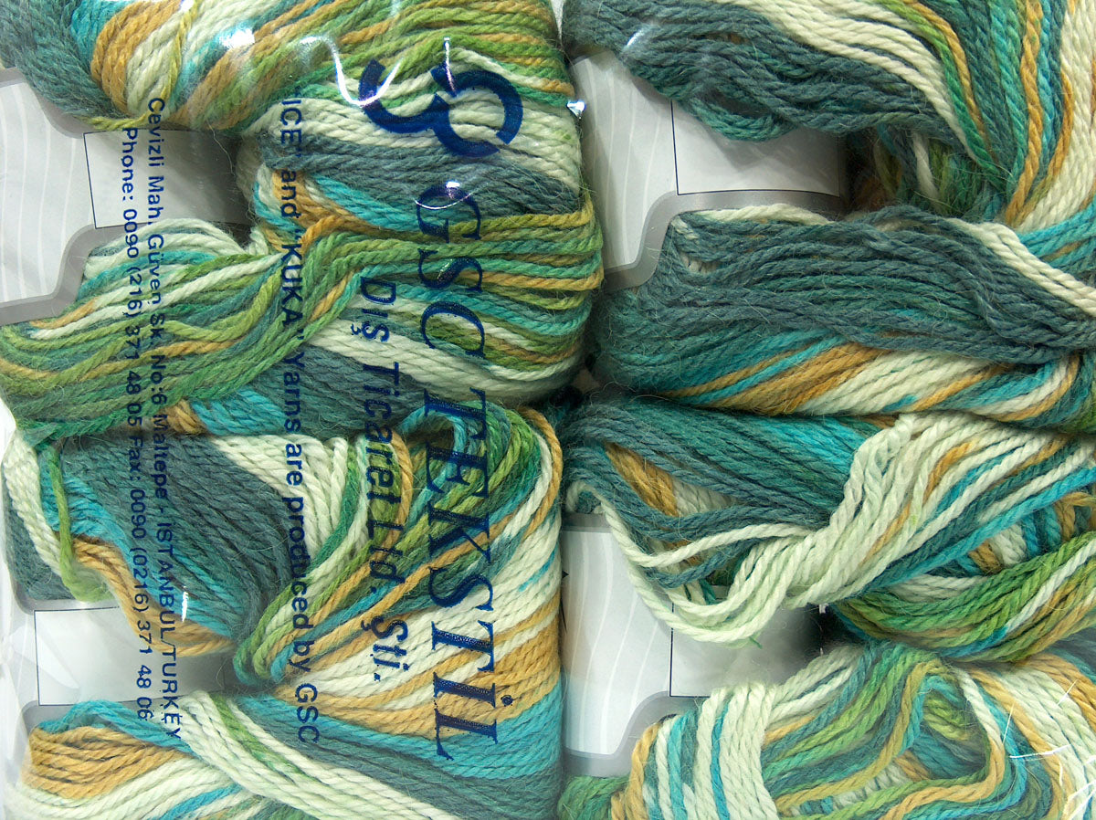 Alpaca Light Magic Blue, Green Shades, Cream fnt2-73056