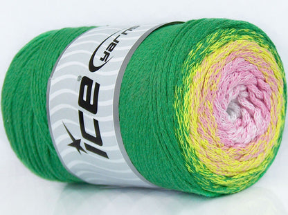 Macrame Cotton Magic Green, Yellow, Pink fnt2-73750