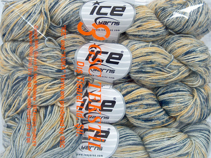 Baby Superwash Merino Print Blue Shades, Gold Shades, Cream fnt2-73904