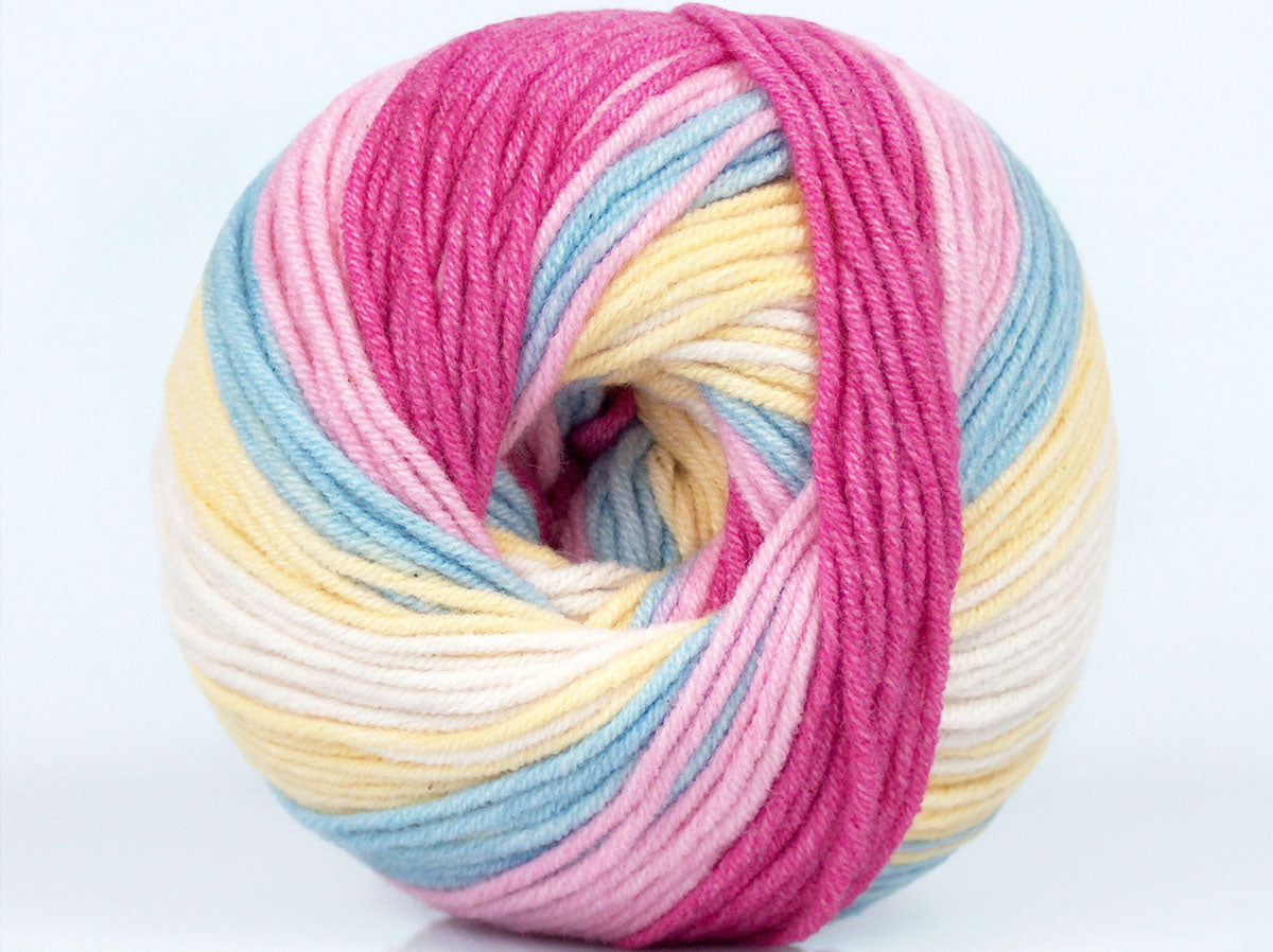 Alara Batik Pink Shades, Blue, Yellow, Light Cream fnt2-74001