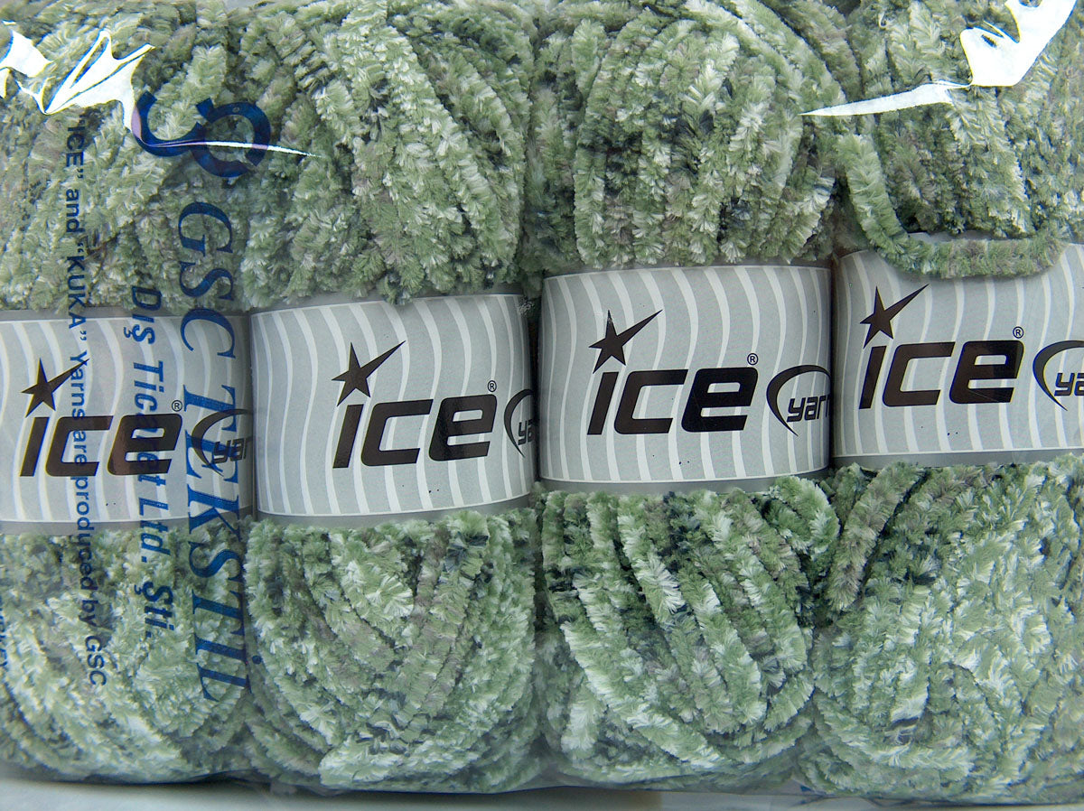 Chenille Tweed Black, Grey Shades, White, Green fnt2-74483