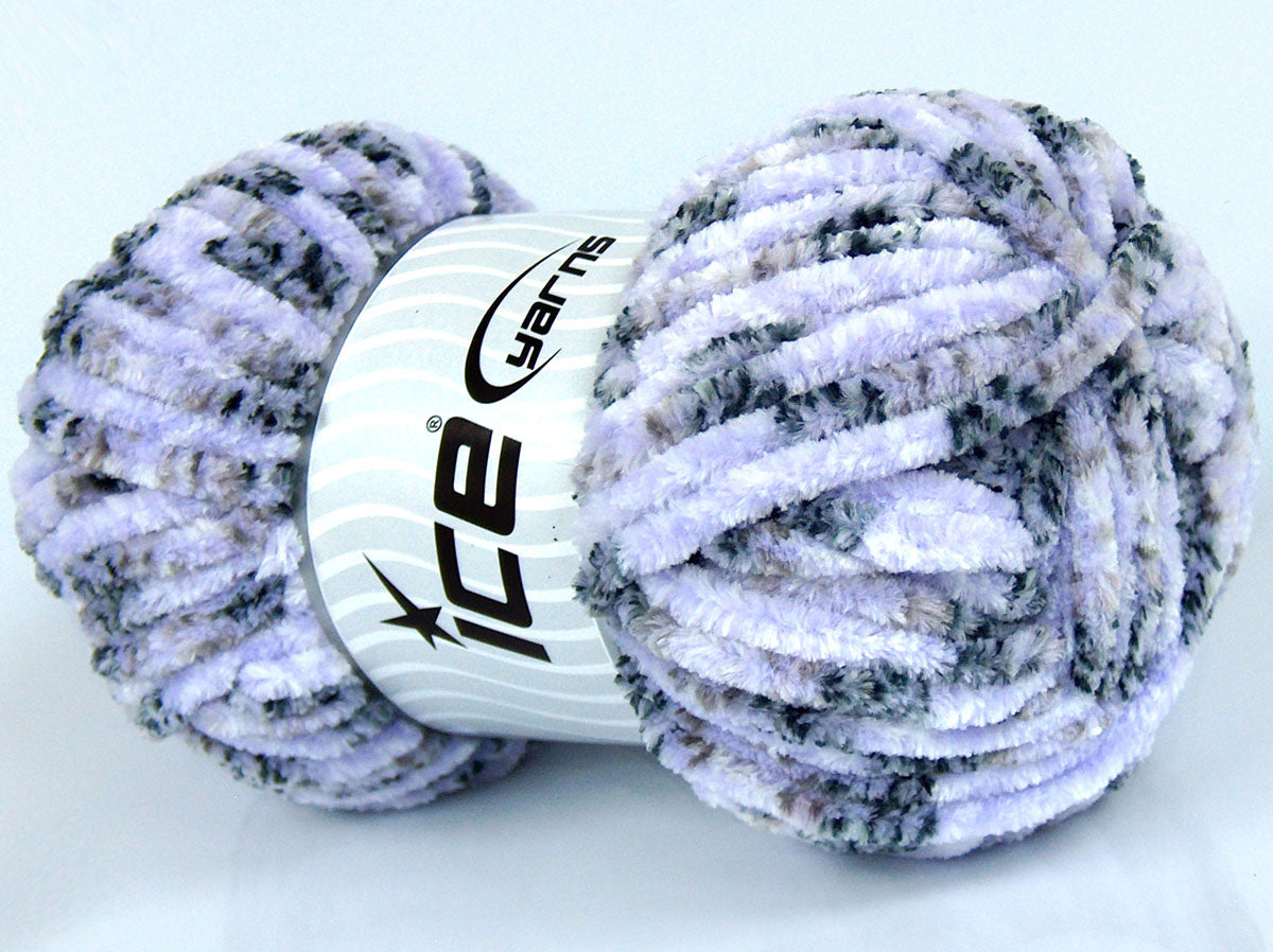Chenille Tweed Black, Grey Shades, White, Light Lilac fnt2-74489