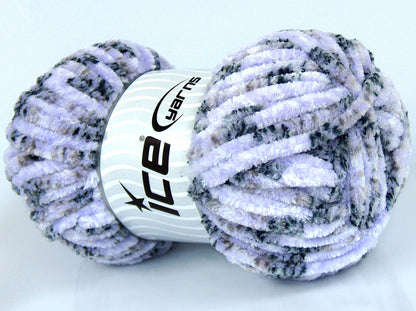 Chenille Tweed Black, Grey Shades, White, Light Lilac fnt2-74489