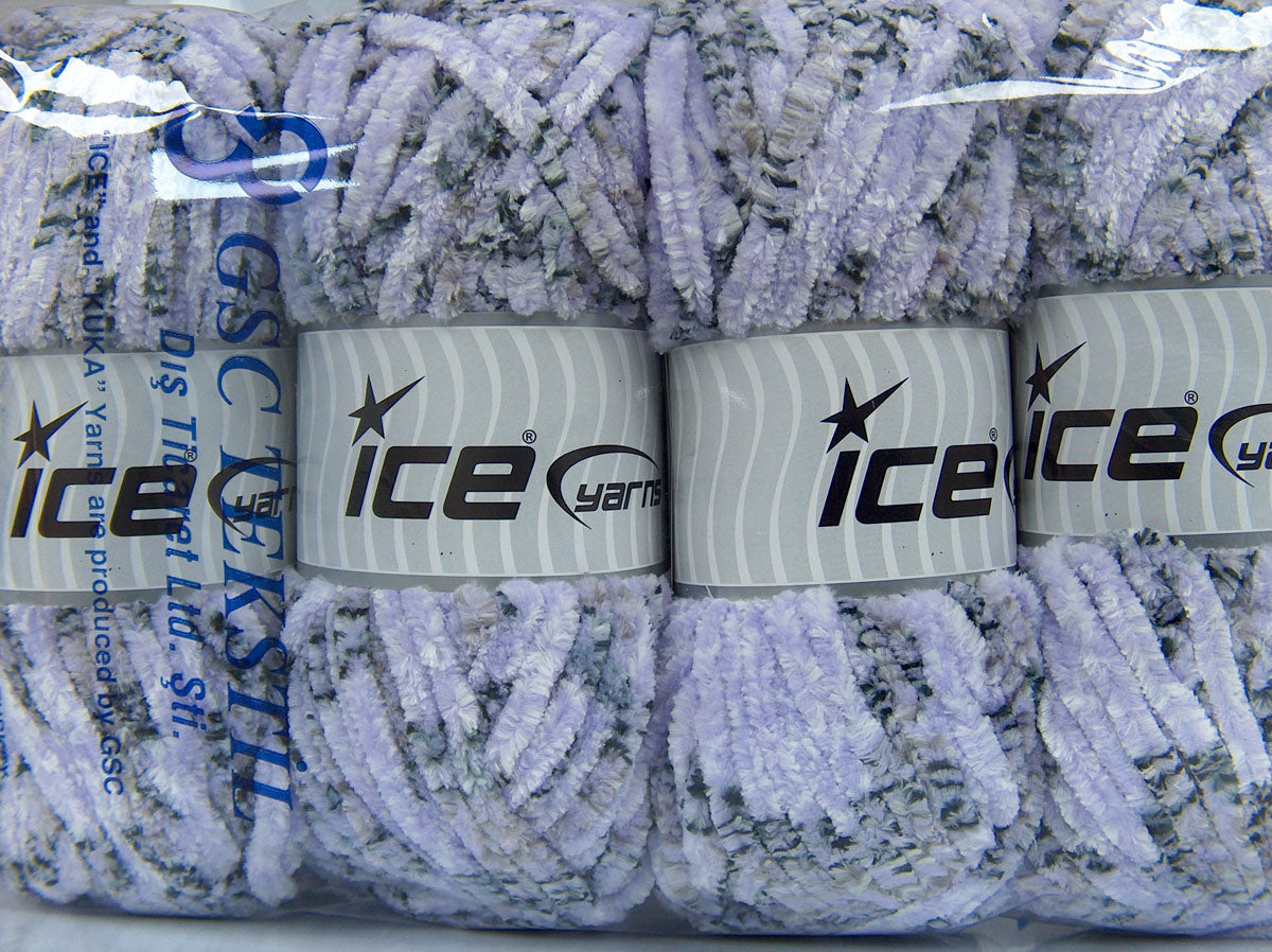 Chenille Tweed Black, Grey Shades, White, Light Lilac fnt2-74489