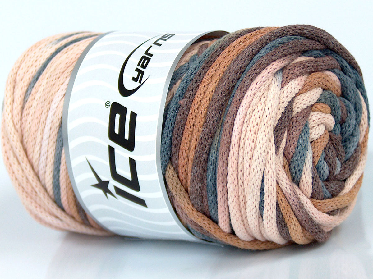 Macrame VisCot Color 3mm Brown Shades, Cream, Grey Shades fnt2-74554