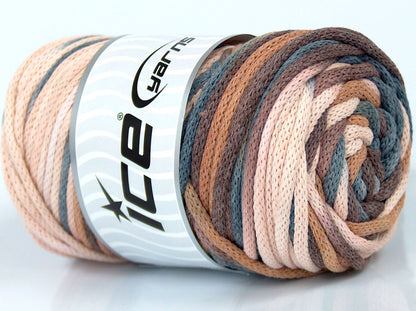 Macrame VisCot Color 3mm Brown Shades, Cream, Grey Shades fnt2-74554