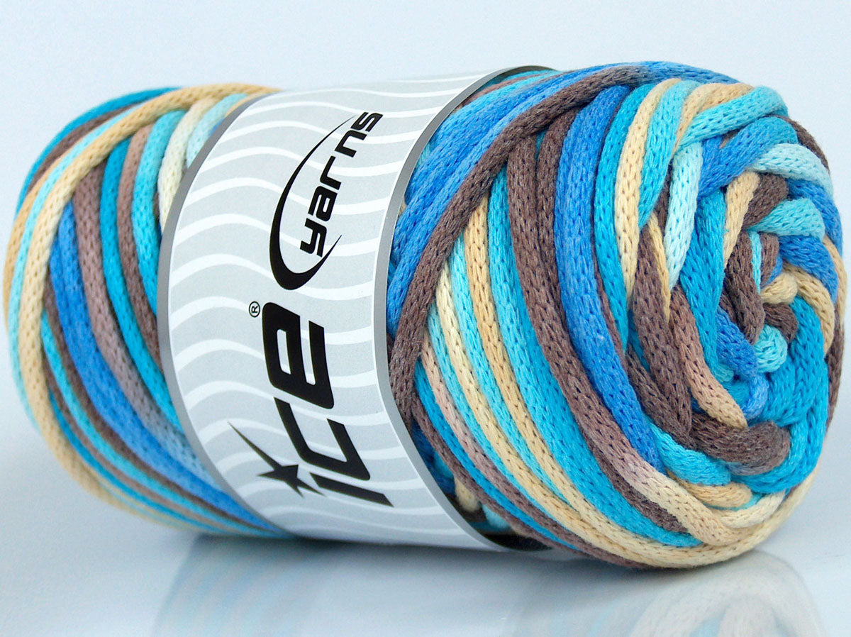 Macrame VisCot Color 3mm Blue Shades, Brown Shades, Cream fnt2-74561
