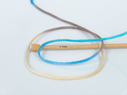 Macrame VisCot Color 3mm Blue Shades, Brown Shades, Cream fnt2-74561