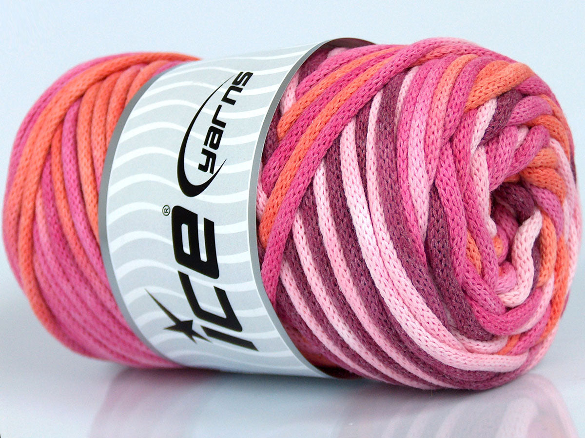 Macrame VisCot Color 3mm Pink Shades, Orange, Maroon fnt2-74563