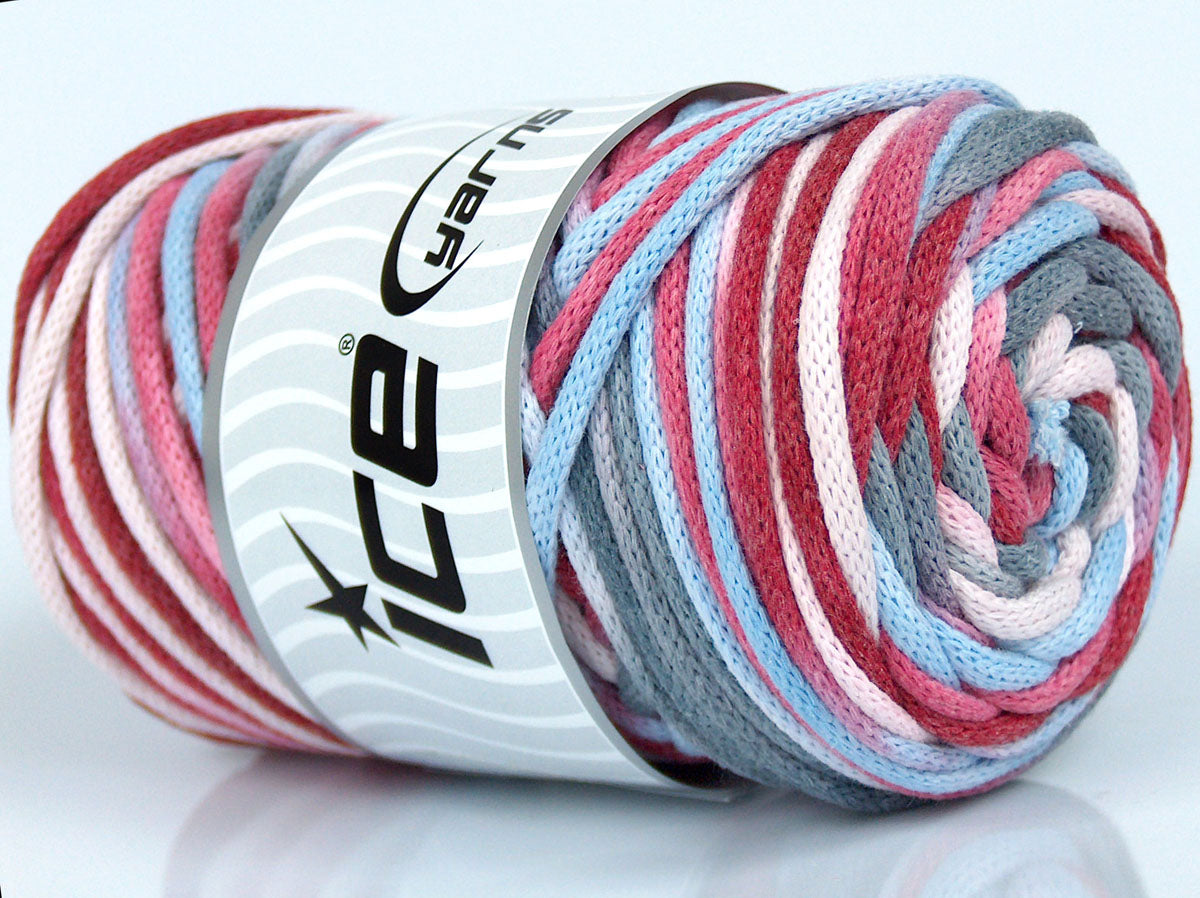 Macrame VisCot Color 3mm Red, Pink Shades, Grey, Light Blue fnt2-74564