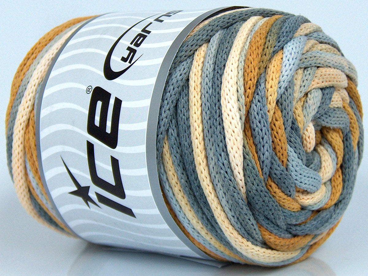 Macrame VisCot Color 5mm Cream Shades, Light Brown, Grey Shades fnt2-74572