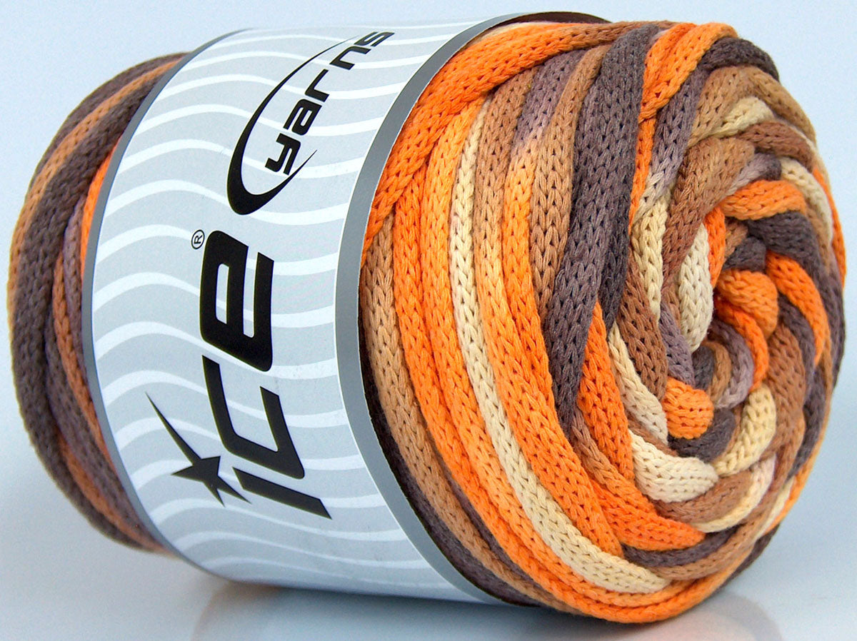 Macrame VisCot Color 5mm Brown Shades, Yellow, Orange fnt2-74573