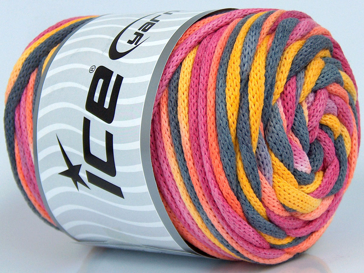 Macrame VisCot Color 5mm Orange, Pink, Yellow, Light Grey fnt2-74578