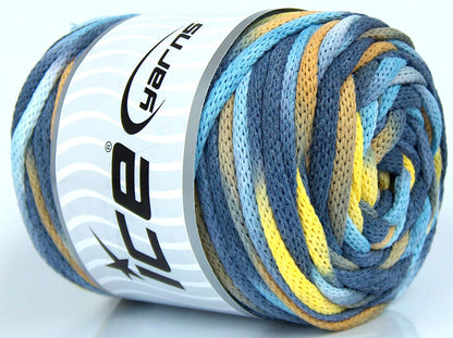 Macrame VisCot Color 5mm Blue Shades, Yellow Shades fnt2-74579