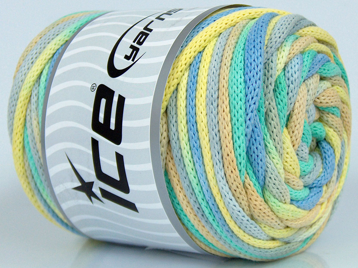 Macrame VisCot Color 5mm Light Yellow, Light Grey, Green Shades fnt2-74589