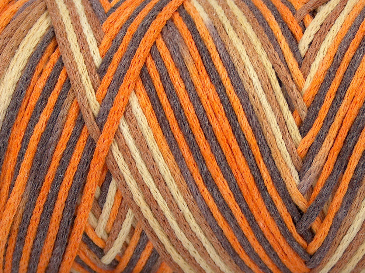 Macrame Cotton Print Brown Shades, Yellow, Orange fnt2-74593