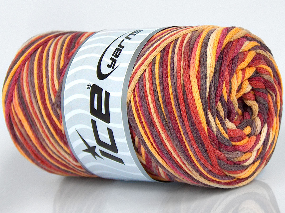 Macrame Cotton Print Red, Brown, Gold, Pink fnt2-74595