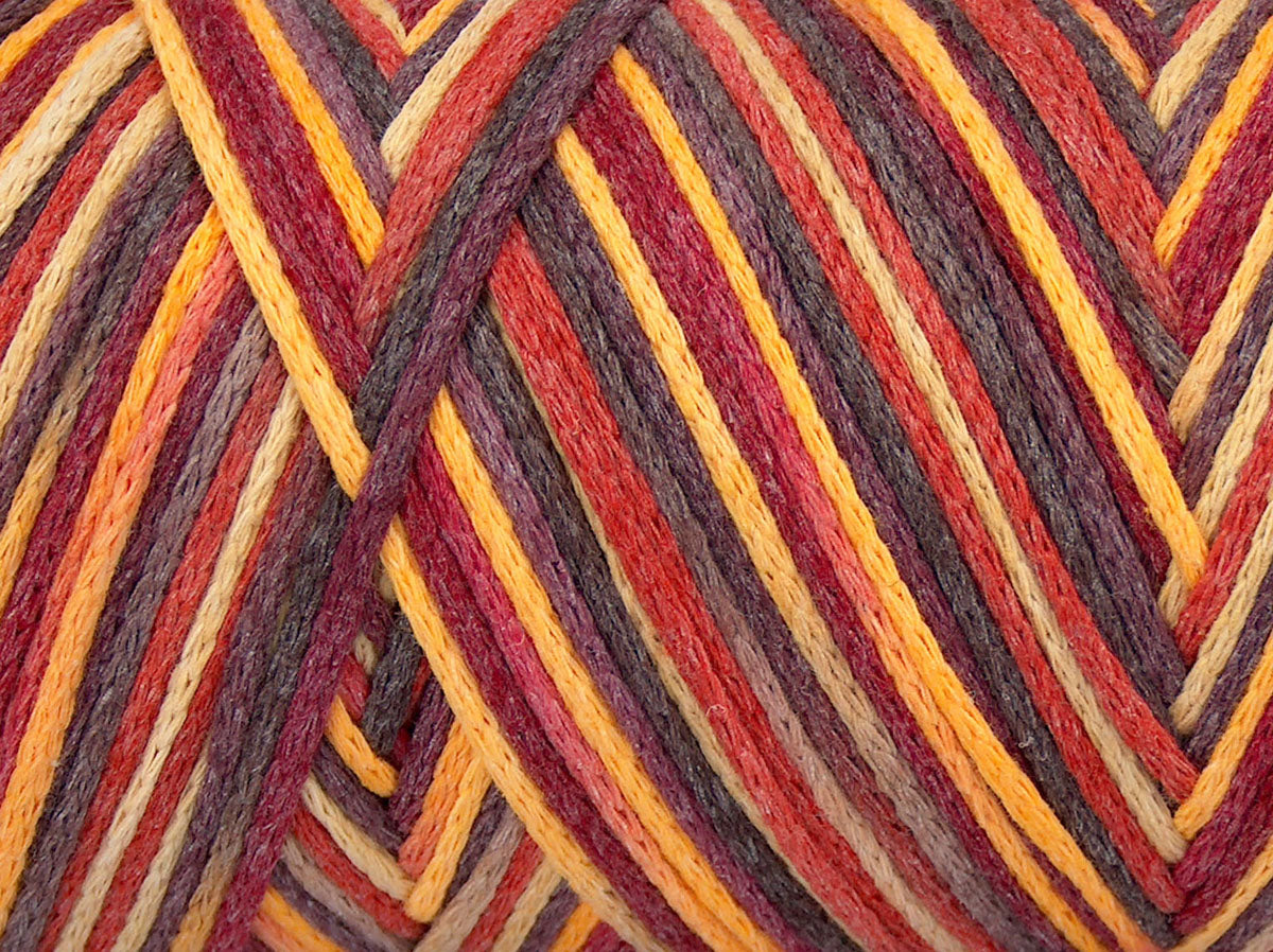 Macrame Cotton Print Red, Brown, Gold, Pink fnt2-74595