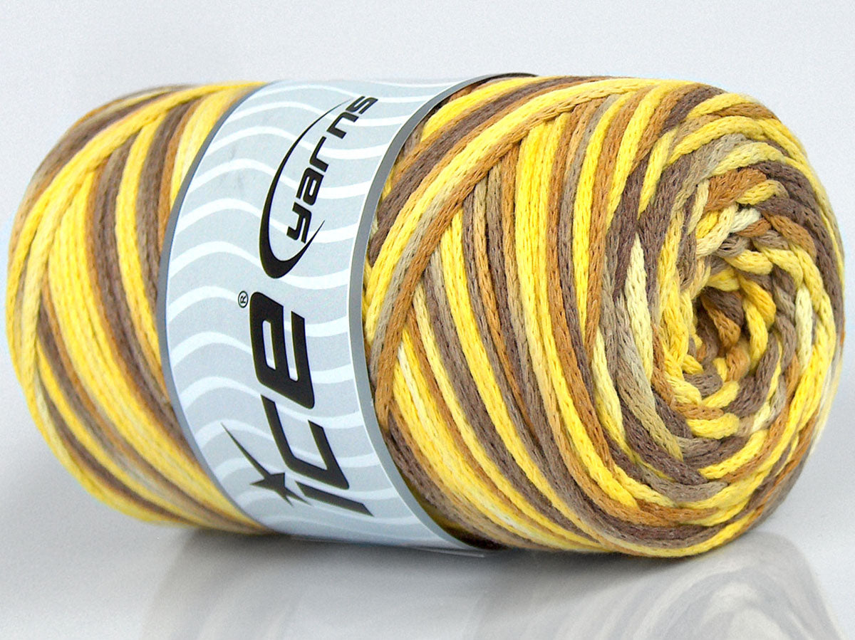 Macrame Cotton Print Camel Shades, Yellow Shades fnt2-74596