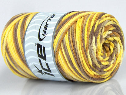 Macrame Cotton Print Camel Shades, Yellow Shades fnt2-74596