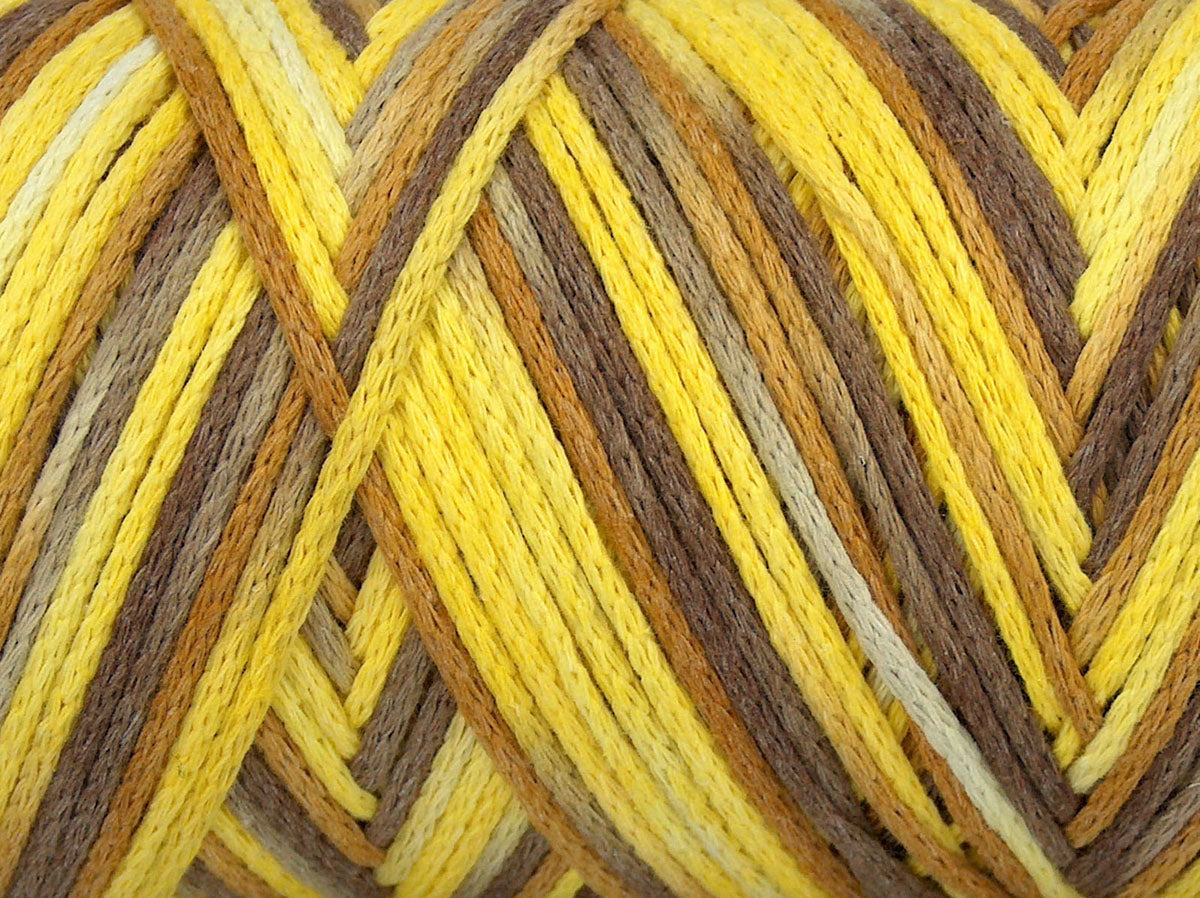 Macrame Cotton Print Camel Shades, Yellow Shades fnt2-74596