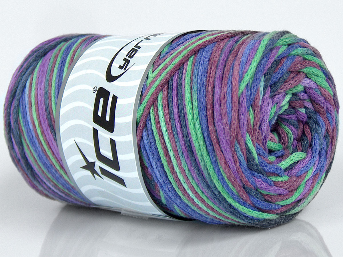 Macrame Cotton Print Purple, Maroon, Grey, Green fnt2-74605