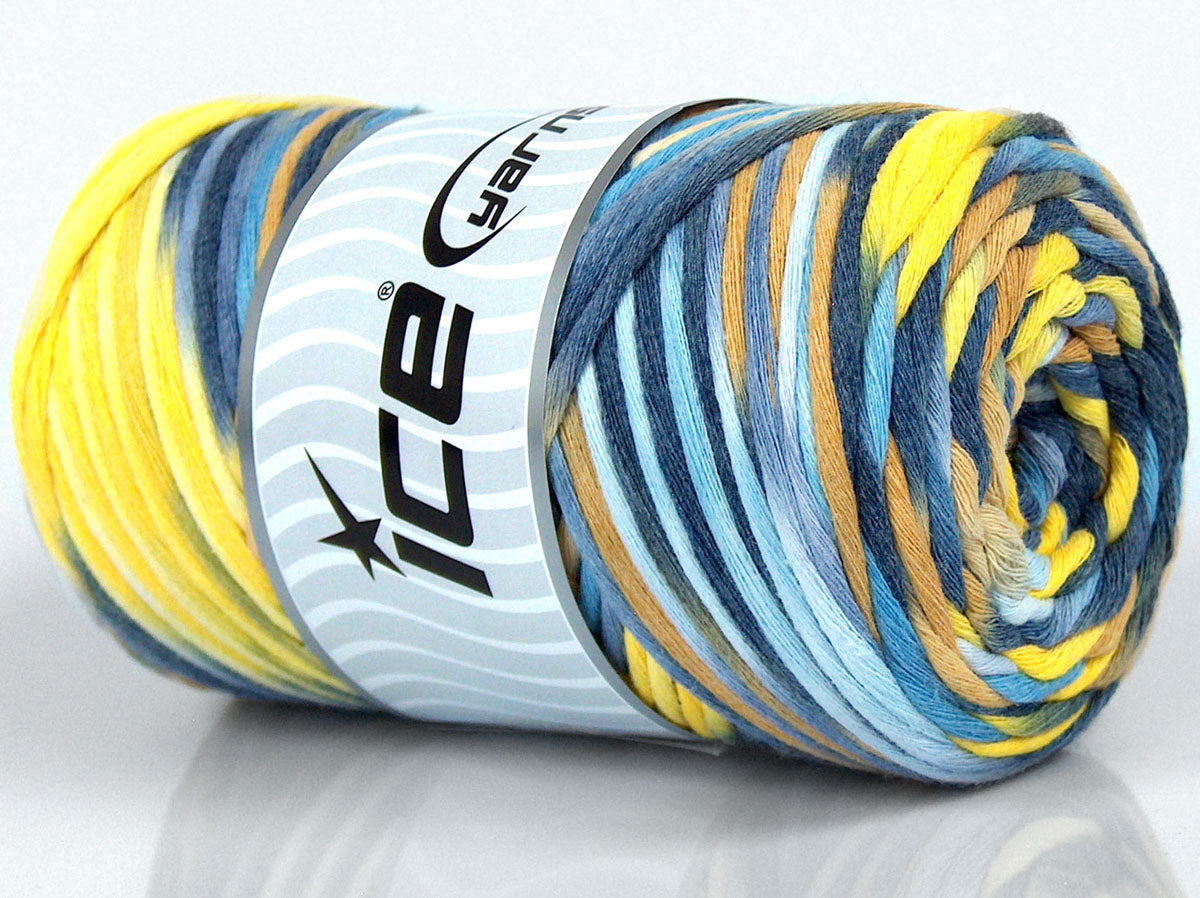 Natural Cotton Color 3mm Blue Shades, Yellow Shades fnt2-74638