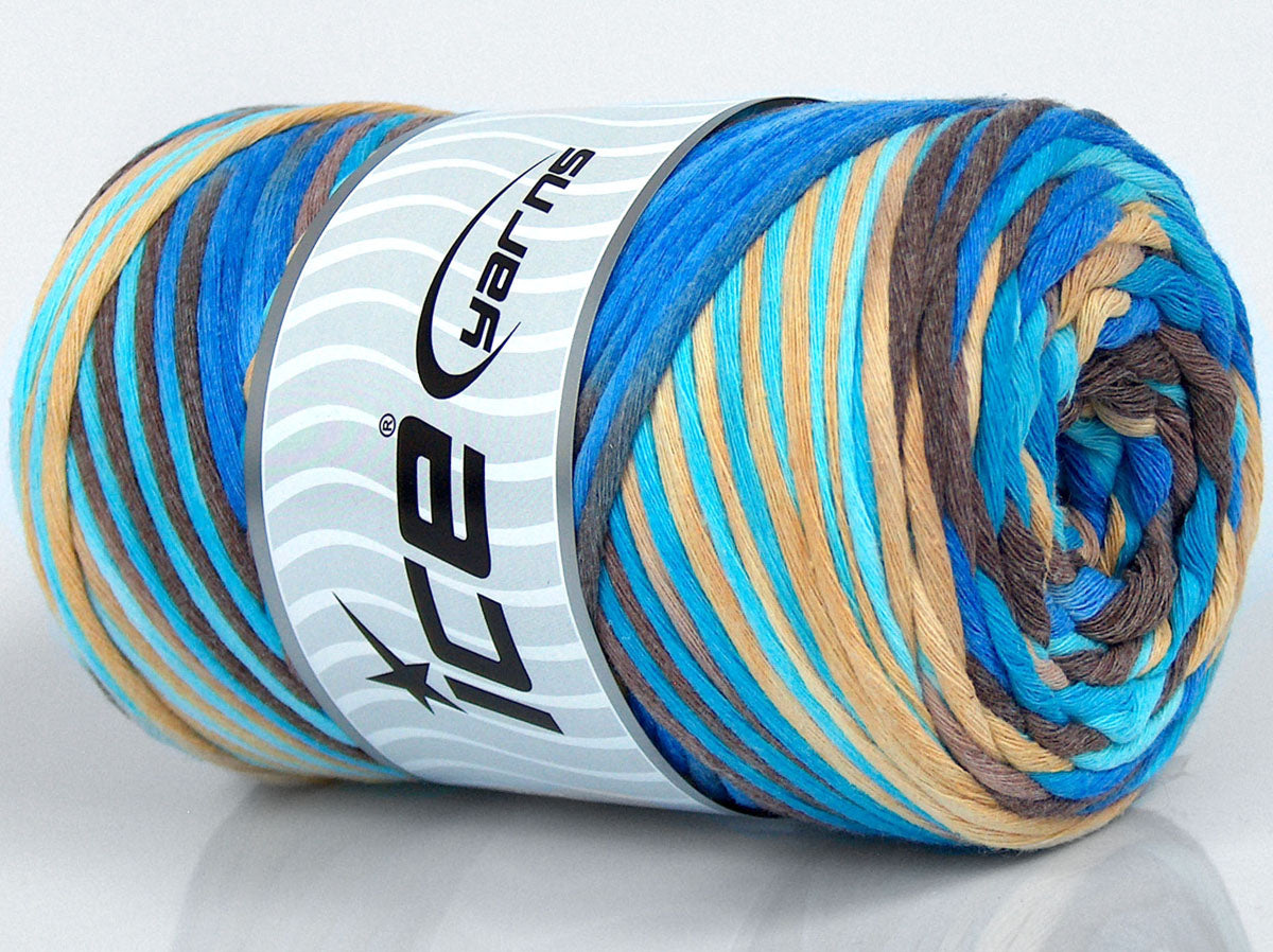 Natural Cotton Color 3mm Blue Shades, Brown Shades, Cream fnt2-74640