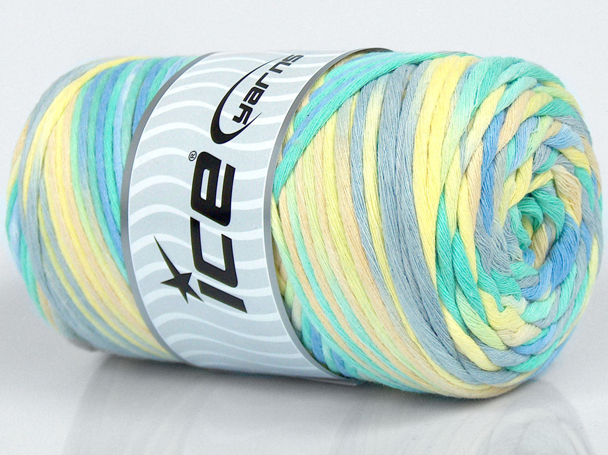 Natural Cotton Color 3mm Light Yellow, Light Grey, Green Shades fnt2-74647