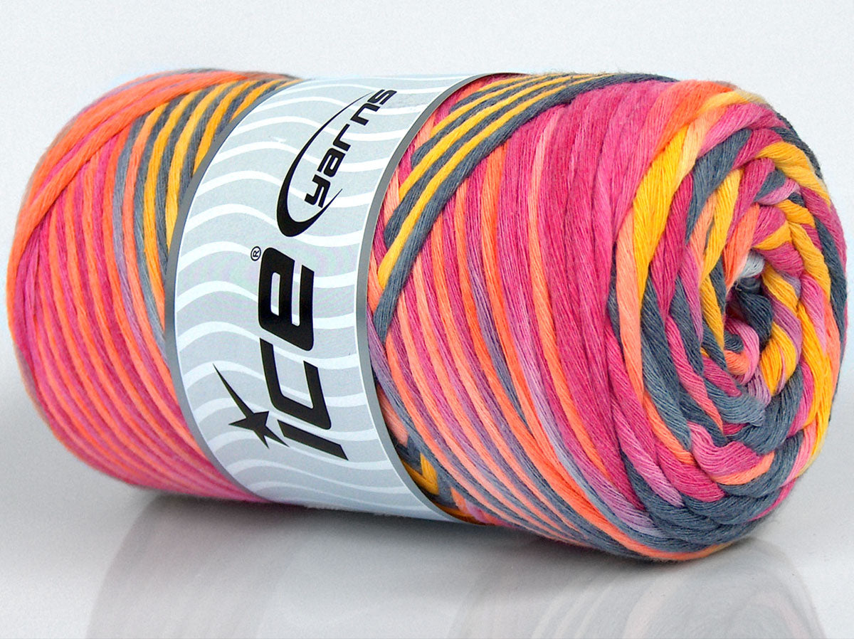 Natural Cotton Color 3mm Orange, Pink, Yellow, Light Grey fnt2-74650