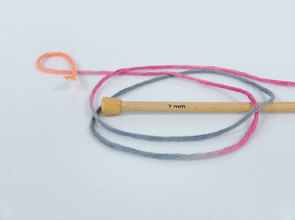 Natural Cotton Color 3mm Orange, Pink, Yellow, Light Grey fnt2-74650