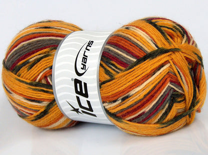 Glamor Sock Gold Shades, Red, Grey, Cream fnt2-74757