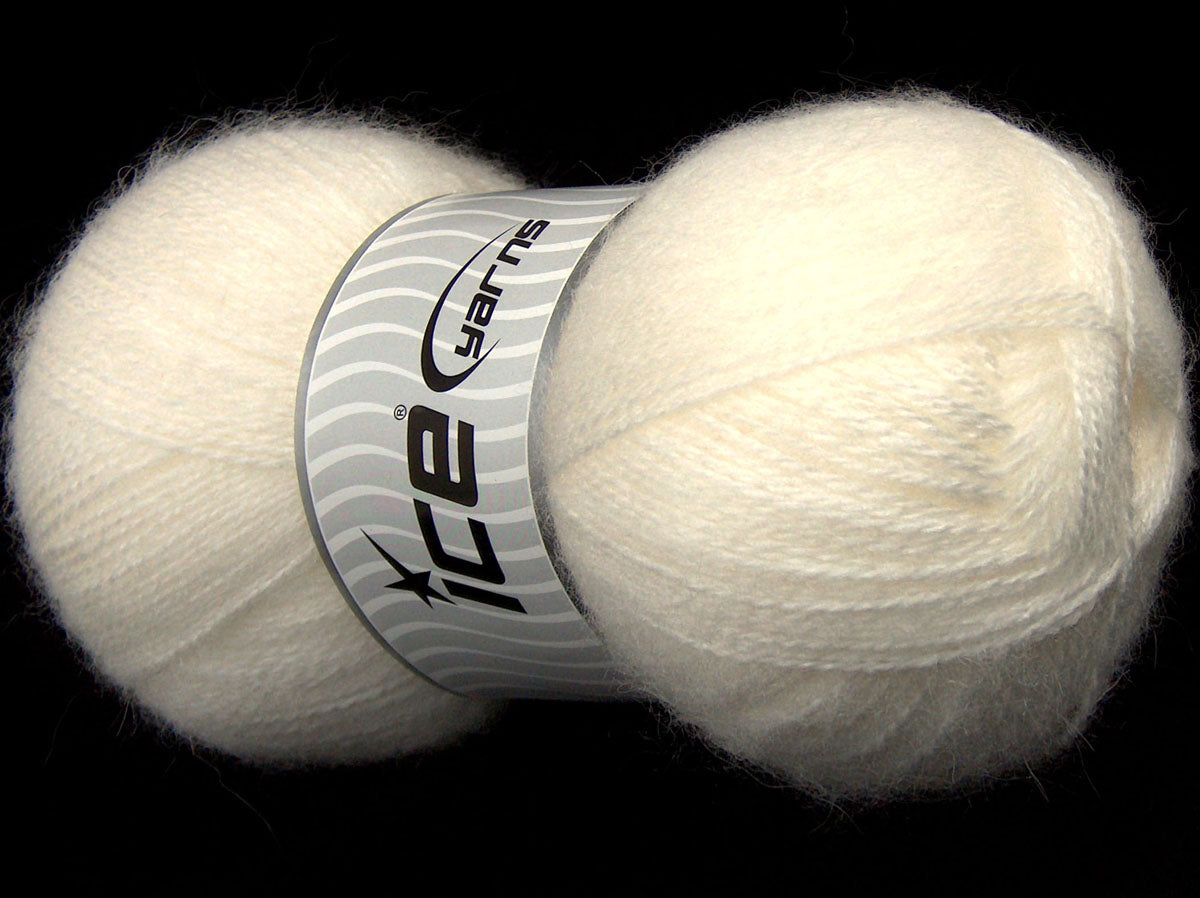 Ice Yarns Mohair Pastell – Weiß – 10 % Mohair, 15 % Wolle, 75 % Premium-Acryl