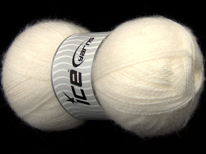 Ice Yarns Mohair Pastell – Weiß – 10 % Mohair, 15 % Wolle, 75 % Premium-Acryl